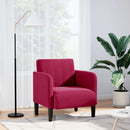 sofastol med armlæn 54 cm fløjl vinrød