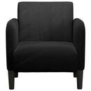 sofastol med armlæn 54 cm fløjl sort