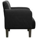 sofastol med armlæn 54 cm fløjl sort