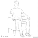 sofastol med armlæn 54 cm fløjl sort