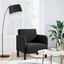 sofastol med armlæn 54 cm fløjl sort