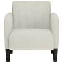 sofastol med armlæn 54 cm fløjl cremefarvet