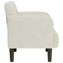 sofastol med armlæn 54 cm fløjl cremefarvet