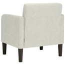 sofastol med armlæn 54 cm fløjl cremefarvet