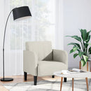 sofastol med armlæn 54 cm fløjl cremefarvet