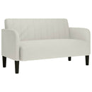 elskovssofa 109 cm fløjl cremefarvet