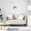 elskovssofa 109 cm fløjl cremefarvet