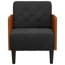 sofastol med armlæn 55 cm fløjl sort
