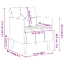 sofastol med armlæn 55 cm fløjl sort