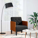 sofastol med armlæn 55 cm fløjl sort