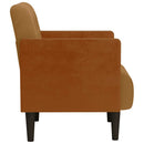 sofastol med armlæn 55 cm fløjl brun