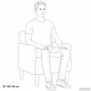 sofastol med armlæn 55 cm fløjl cremefarvet