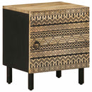 sengeskabe 2 stk. 40x33,5x46 cm massivt ru mangotræ sort