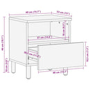 sengebord 40x33x46 cm massivt ru mangotræ sort