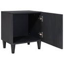 Sengebord med Dør 2 pcs Sort 40 x 33 x 46 cm Massivt mangotræ