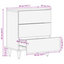 Sengebord Flerfarvet 50 x 33 x 60 cm Massivt mangotræ