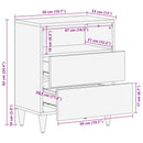 Sengebord Flerfarvet 50 x 33 x 60 cm Massivt mangotræ