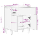 Sengebord Flerfarvet 50 x 33 x 60 cm Massivt mangotræ