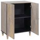 Sideboard Grå og Guld 60 x 33 x 75 cm Massivt mangotræ