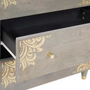 Sideboard Grå og Guld 60 x 33 x 75 cm Massivt mangotræ