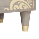 Sideboard Grå og Guld 60 x 33 x 75 cm Massivt mangotræ
