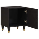 Sengebord med Dør 2 pcs Sort 40 x 33 x 46 cm Massivt mangotræ