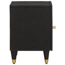 Sengebord med Dør 2 pcs Sort 40 x 33 x 46 cm Massivt mangotræ