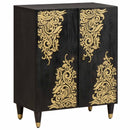 Sideboard Sort 60 x 33 x 75 cm Massivt mangotræ