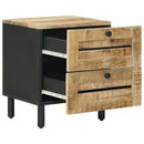 Sengebord 2 stk. Naturfarvet 40 x 33 x 46 cm Massivt mangotræ