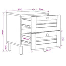 Sengebord 2 stk. Naturfarvet 40 x 33 x 46 cm Massivt mangotræ