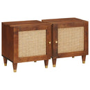 Natskab 2 pcs Brun 40 x 33,5 x 46 cm Massivt akacietræ