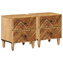 Sengebord 2 pcs Brun 40 x 33,5 x 46 cm Massivt mangotræ