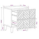 Sengebord 2 pcs Brun 40 x 33,5 x 46 cm Massivt mangotræ