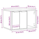 toiletskjuler kattebakke 60x40x40 cm konstrueret træ sonoma-eg