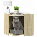 toiletskjuler kattebakke 53x53x51 cm konstrueret træ røget eg