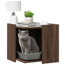 toiletskjuler kattebakke 53x53x51 cm konstrueret træ brunt eg