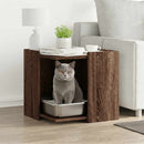 toiletskjuler kattebakke 53x53x51 cm konstrueret træ brunt eg