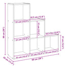 bogreol/rumdeler 99x29x99 cm 3 niveauer konstrueret træ kunsteg