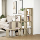bogreol/rumdeler 131,5x29x131,5 cm konstrueret træ sonoma-eg