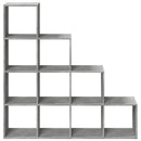 bogreol/rumdeler 131,5x29x131,5 cm konstrueret træ betongrå