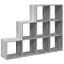 bogreol/rumdeler 137,5x29x103,5 konstrueret træ grå sonoma-eg