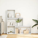bogreol/rumdeler 123x29x123 cm 3 niveauer konstrueret træ hvid
