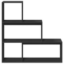 bogreol/rumdeler 123x29x123 cm 3 niveauer konstrueret træ sort