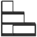bogreol/rumdeler 123x29x123 cm 3 niveauer konstrueret træ sort