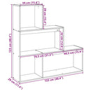 bogreol/rumdeler 123x29x123 cm 3 niveauer konstrueret træ sort
