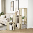 bogreol/rumdeler 123x29x123 cm 3 niveauer konstrueret træ