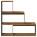 bogreol/rumdeler 123x29x123cm 3niveauer konstrueret træ kunsteg