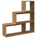 bogreol/rumdeler 123x29x123cm 3niveauer konstrueret træ kunsteg