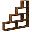 bogreol/rumdeler 143,5x29x143,5 cm konstrueret træ røget eg