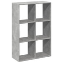 bogreol/rumdeler 69,5x29x103,5 cm konstrueret træ betongrå
